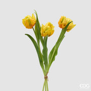 EDG Enzo De Gasperi Strauß Papagei Tulpe X3 H 40 cm mit gelbem Knospe