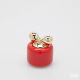 edg enzo de gasperi edg enzo de gasperi candela di natale fiocco h 10 cm d 85 cm berry fruit rosso oro ean 8059824584434