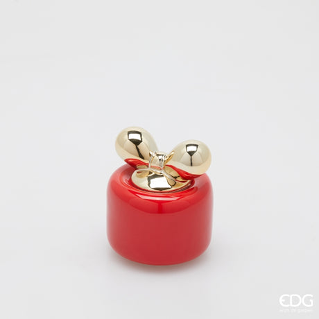 edg enzo de gasperi edg enzo de gasperi candela di natale fiocco h 10 cm d 85 cm berry fruit rosso oro ean 8059824584434