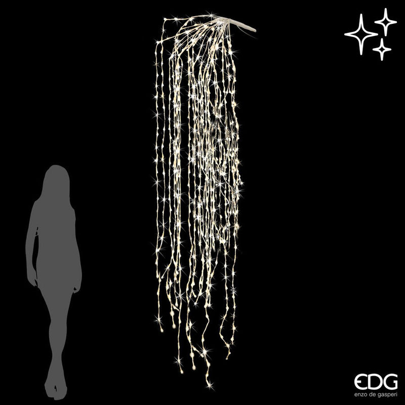 edg enzo de gasperi edg enzo de gasperi cascata natalizia a led 56 fili 2 016 luci l 290 cm cavo 10 mt avorio ean 8056372534157
