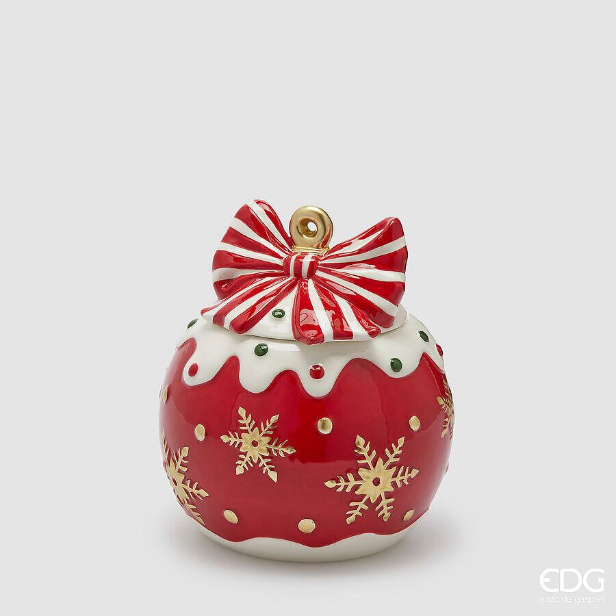 edg enzo de gasperi edg enzo de gasperi contenitore palla xmas natale h 21 cm d 185 cm white red ean 8059824539595