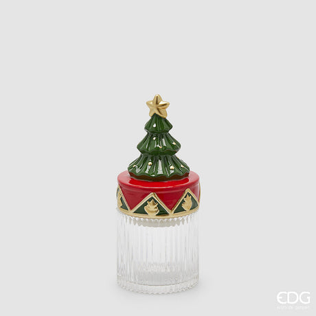 edg enzo de gasperi edg enzo de gasperi contenitore pino natale h 25 cm d 11 cm green red ean 8059824539632