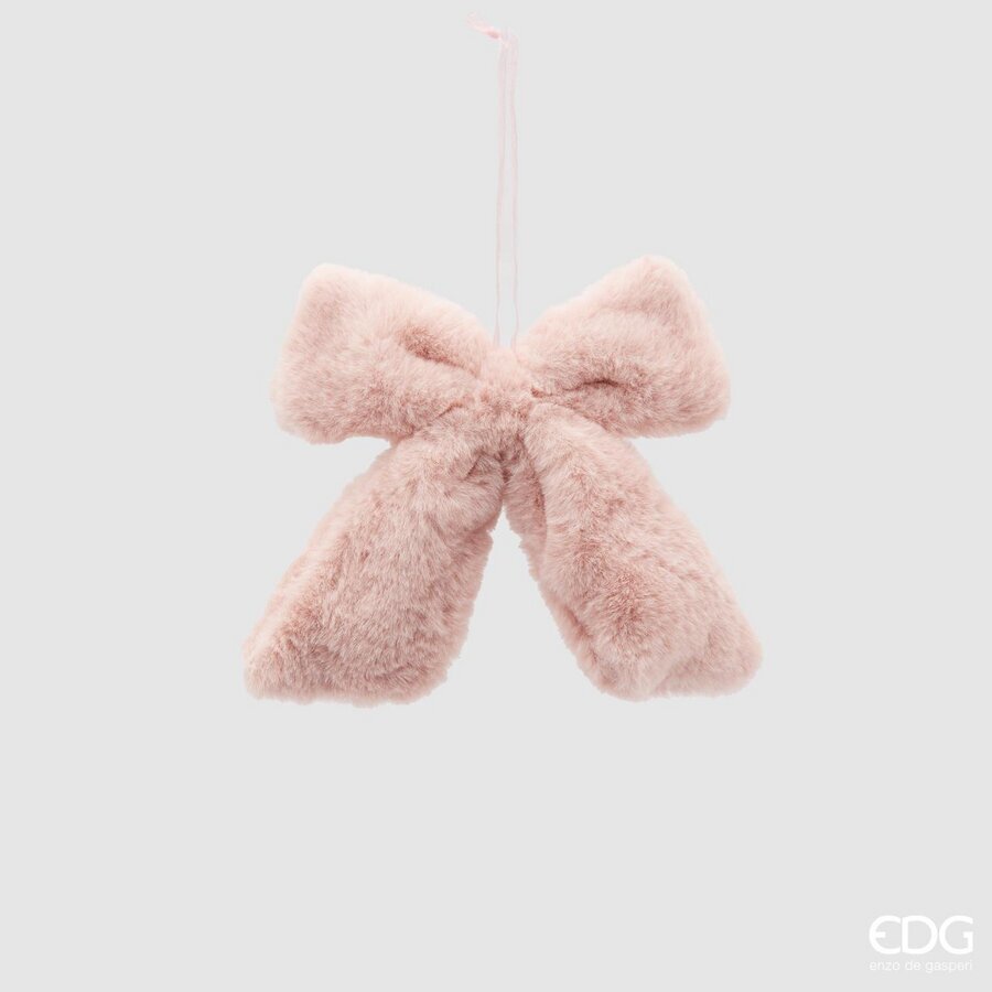 edg enzo de gasperi edg enzo de gasperi decorazione fiocco di natale peluche 16 x 22 cm rosa chiaro ean 8059824282897