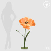 EDG Enzo De Gasperi Deko Anemone Jumbo LED mit Basis H 110 cm D 65 cm Orange