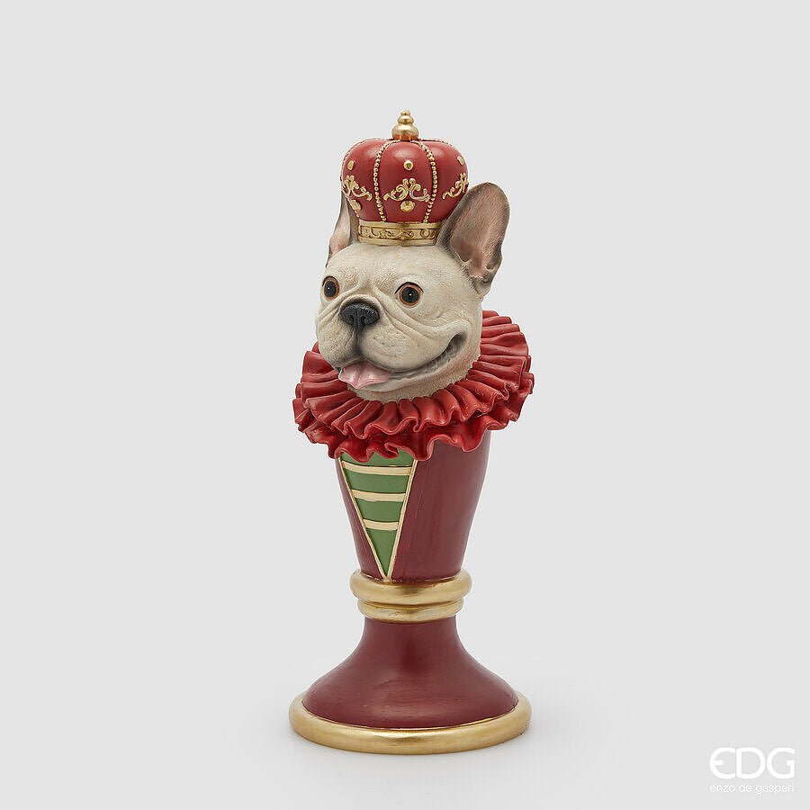 edg enzo de gasperi edg enzo de gasperi decoro bulldog natalizio h 36 cm d 145 cm bianco rosso ean 8059824541550