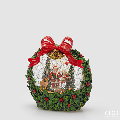 edg enzo de gasperi edg enzo de gasperi decoro corona villaggio natale h 21 cm l 20 cm l 93 cm musica mov led multicolor ean 8059824583147
