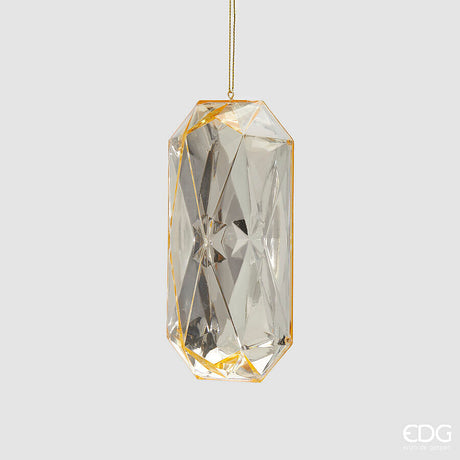 edg enzo de gasperi edg enzo de gasperi decoro diamante rettangolare di natale da appendere h 145 cm l 7 cm l 55 cm pp champagne ean 8059824534989