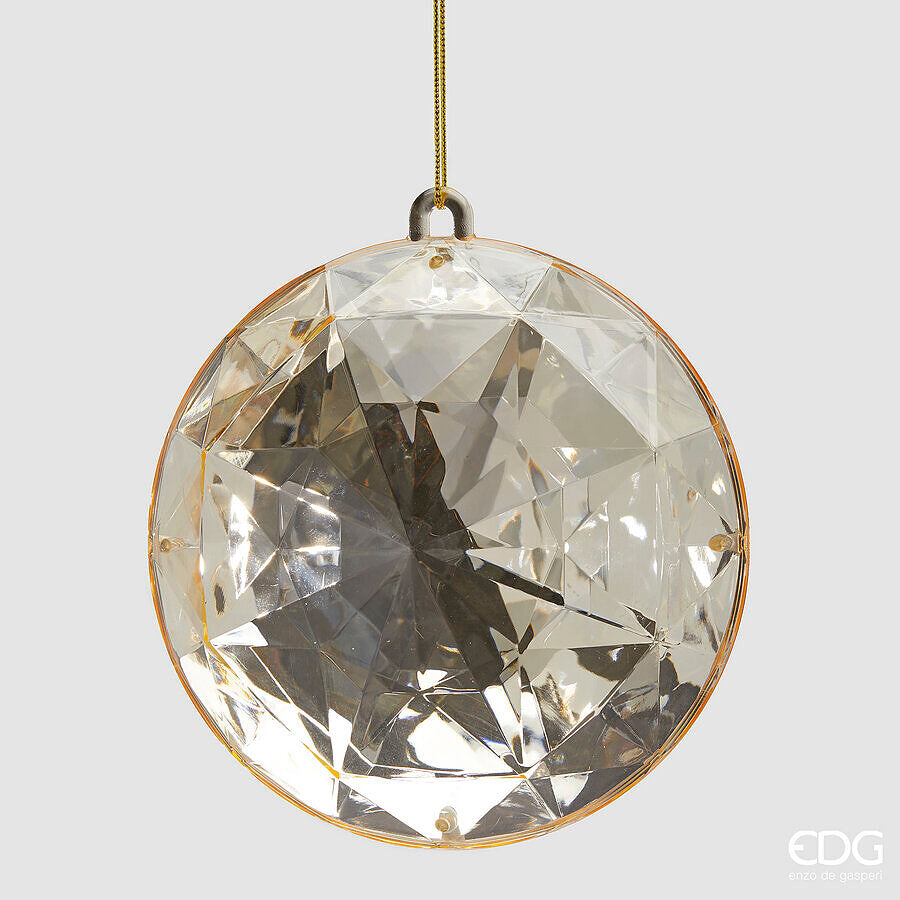edg enzo de gasperi edg enzo de gasperi decoro diamante rotondo di natale da appendere l 85 cm d 16 cm pp champagne ean 8059824535207