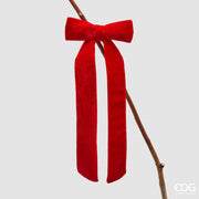 EDG Enzo De Gasperi Weihnachtsschleife mit Clip H 30 cm L 13 cm Roter Samt