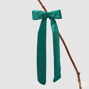 EDG Enzo De Gasperi Weihnachtliche Schleife mit Clip H 30 cm L 13 cm Samt Grün