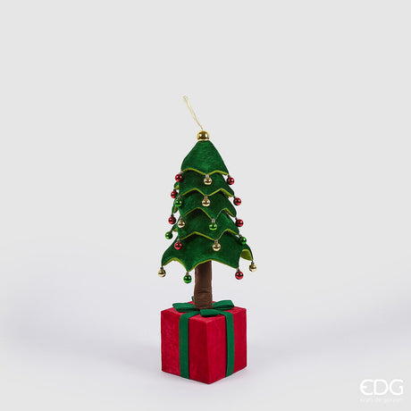 edg enzo de gasperi edg enzo de gasperi decoro pino di natale su pacco da appendere h 90 cm telescopico green ean 8059824521057