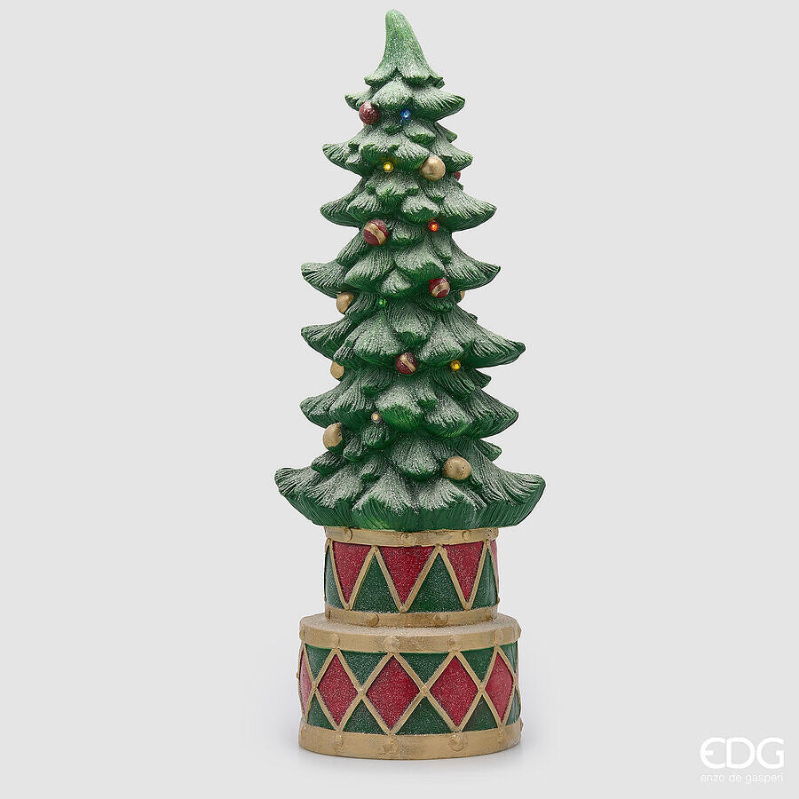 edg enzo de gasperi edg enzo de gasperi decoro pino natalizio con led h 100 cm d 40 cm verde rosso ean 8059824578198