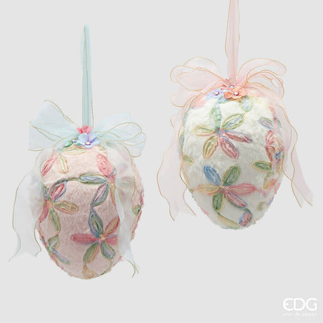 edg enzo de gasperi edg enzo de gasperi decoro uovo pasqua con fiocco da appendere ass h 28 cm d 20 cm multicolor 1 pz ean 8059824625748