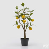 edg enzo de gasperi edg enzo de gasperi limone con vaso e foglie x6 pianta artificiale h 60 cm verde giallo ean 8059824634832