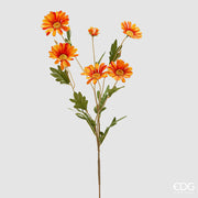 EDG Enzo De Gasperi Gänseblümchen Zweig x5 mit Knospe H 77 cm Künstliche Pflanze Orange
