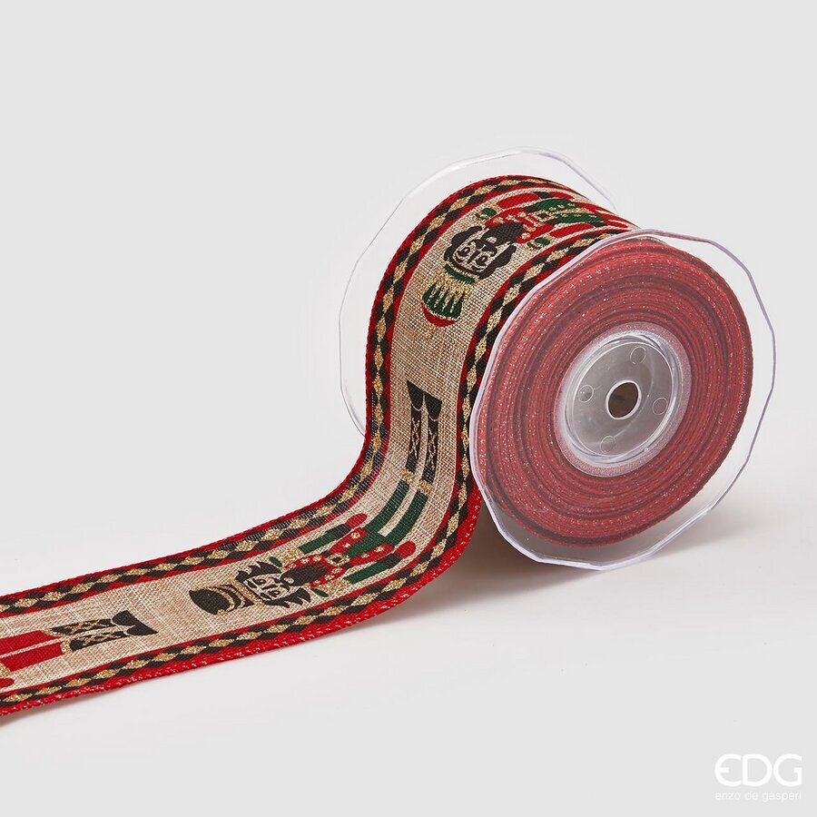 edg enzo de gasperi edg enzo de gasperi nastro con soldatino di natale h 65 mm l 10 mt multicolor ean 8059824067760