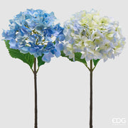 EDG Enzo De Gasperi Hortensie Zweig mit Blättern Ass. H 50 cm Künstliche Pflanze Hellblau oder Dunkelblau 1 Stk.