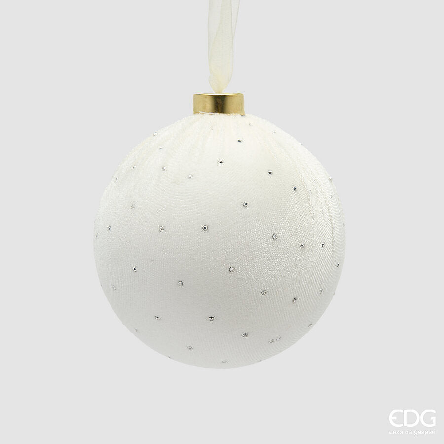 edg enzo de gasperi edg enzo de gasperi palla di natale con brillanti 10 cm avorio addobbo per albero di natale ean 8059824727831