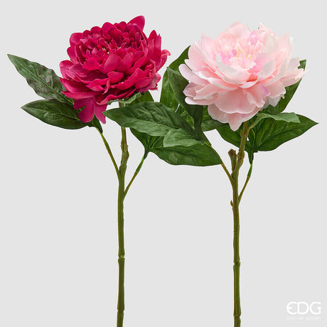 edg enzo de gasperi edg enzo de gasperi peonia ramo con foglie ass h 58 cm pianta artificiale rosa o fucsia 1 pz ean 8059824647269