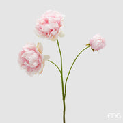 EDG Enzo De Gasperi Pfingstrose Zweig x3 mit H 67 Cm Künstliche Pflanze Farbe Rosa