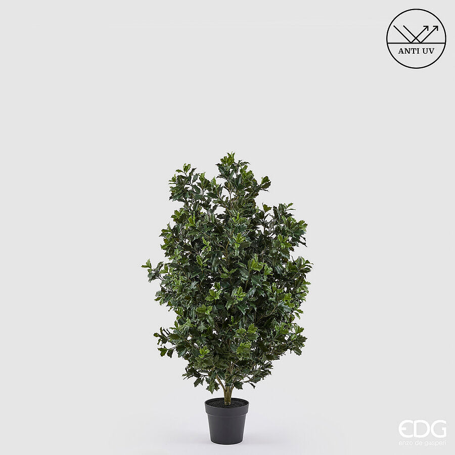 edg enzo de gasperi edg enzo de gasperi pianta artificiale agrifoglio h 125 cm con vaso anti uv verde per interno ed esterno