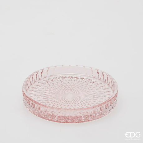 edg enzo de gasperi edg enzo de gasperi piatto decorativo micro quadretti rotondo h 25 cm d 16 cm vetro rosa ean 8059824610638
