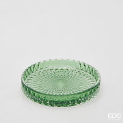 EDG Enzo De Gasperi Dekorative Platte Micro Quadretti Rund H 2,5 cm D 16 cm Grünes Glas