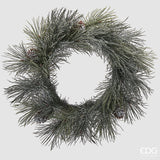 edg enzo de gasperi edg enzo de gasperi pino con pigne corona di natale innevato d 60 cm white green ean 8059824516466