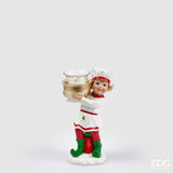 edg enzo de gasperi edg enzo de gasperi portacandela elfo cuoco di natale h 215 cm green red ean 8059824389657
