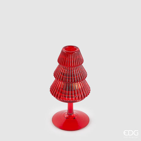 edg enzo de gasperi edg enzo de gasperi portacandela pino di natale h 16 cm d 8 cm piede calice red ean 8059824548320