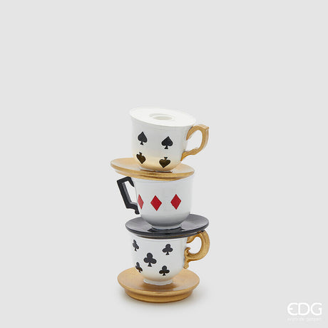 edg enzo de gasperi edg enzo de gasperi portacandela tazza natale h 22 cm d 10 cm white black ean 8059824560704