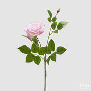 EDG Enzo De Gasperi Rosa Gloria Zweig mit Blättern und Knospe H 60 cm Künstliche Rose