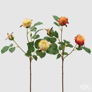 EDG Enzo De Gasperi Rosa Olga Olis Zweig Sortiert H 62 cm Kunstpflanze Gelb Orange 1 Stk