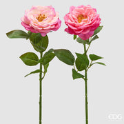 EDG Enzo De Gasperi Rosa Zweig mit Blättern Ass. H 58 Cm Kunstpflanze Rosa Creme 1 Stk