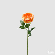 EDG Enzo De Gasperi Rosa Ramo mit Blättern H 50 Cm Künstliche Pflanze Orange