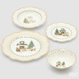 edg enzo de gasperi edg enzo de gasperi servizio piatti caminetto natalizio 24 pz ceramica bianco verde piano fondo dessert e ciotole ean 8059824668073
