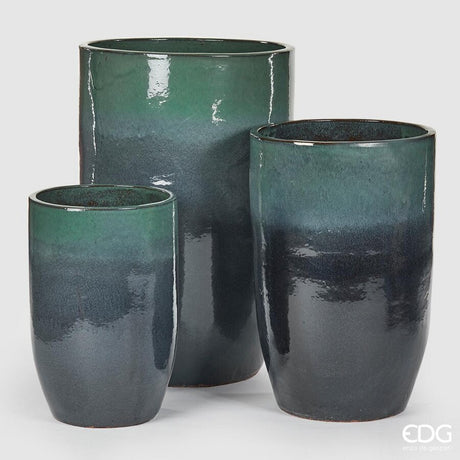 edg enzo de gasperi edg enzo de gasperi set 3 pz vaso glaze rotondo h 100 cm h 80 cm h 63 cm