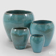 edg enzo de gasperi edg enzo de gasperi set 4 pz vaso glaze bombato h 68 cm h 52 cm h 42 cm h 32 cm waterproof turquoise ean 8059824644497