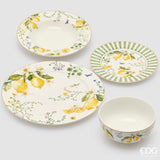 edg enzo de gasperi edg enzo de gasperi set piatti limoni fondi piatti frutta ciotoli 24 pz bianco giallo ean 8059824654625