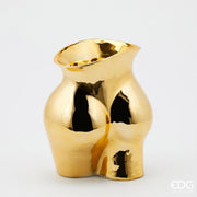 EDG Enzo De Gasperi Vase Chakra Booty H 26 Cm 22 x 16 Cm Keramik Gold