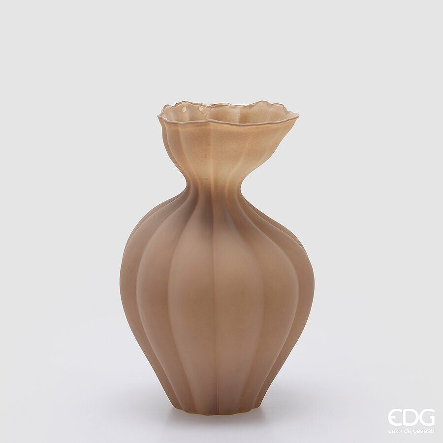 edg enzo de gasperi edg enzo de gasperi vaso flow sinuoso h 30 cm d 195 cm waterproof vetro marrone chiaro ean 8059824597021