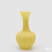 EDG Enzo De Gasperi Vase Flow Sinuoso H 31 cm D 17 cm Waterproof Satiniertes Glas Gelb