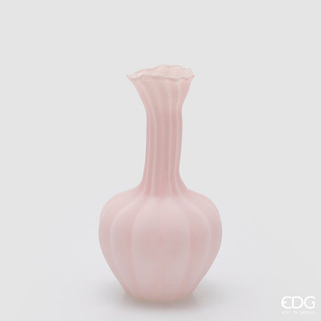 edg enzo de gasperi edg enzo de gasperi vaso flow sinuoso h 31 cm d 17 cm waterproof vetro satinato rosa ean 8059824630537