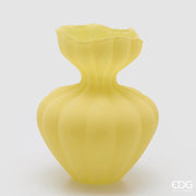 EDG Enzo De Gasperi Vase Flow Sinuoso H 32 cm D 26 cm Waterproof Satiniertes Glas Gelb