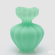 EDG Enzo De Gasperi Vase Flow Sinuoso H 32 Cm D 26 Cm Waterproof Satiniertes Glas Grün