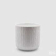 EDG Enzo De Gasperi Vase Gen Weiß Keramik Reliefstruktur 15 cm
