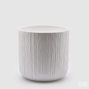 EDG Enzo De Gasperi Vase Gen Weiß Keramik Relief 20 cm