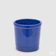 EDG Enzo De Gasperi Vase Glaze Zylinder Blau Keramik 18 cm