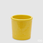 EDG Enzo De Gasperi Vase Glaze Zylinder Gelb Keramik 18 cm