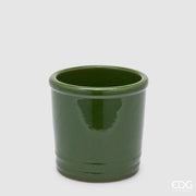 EDG Enzo De Gasperi Vase Glaze Zylinder Grün Keramik 18 cm
